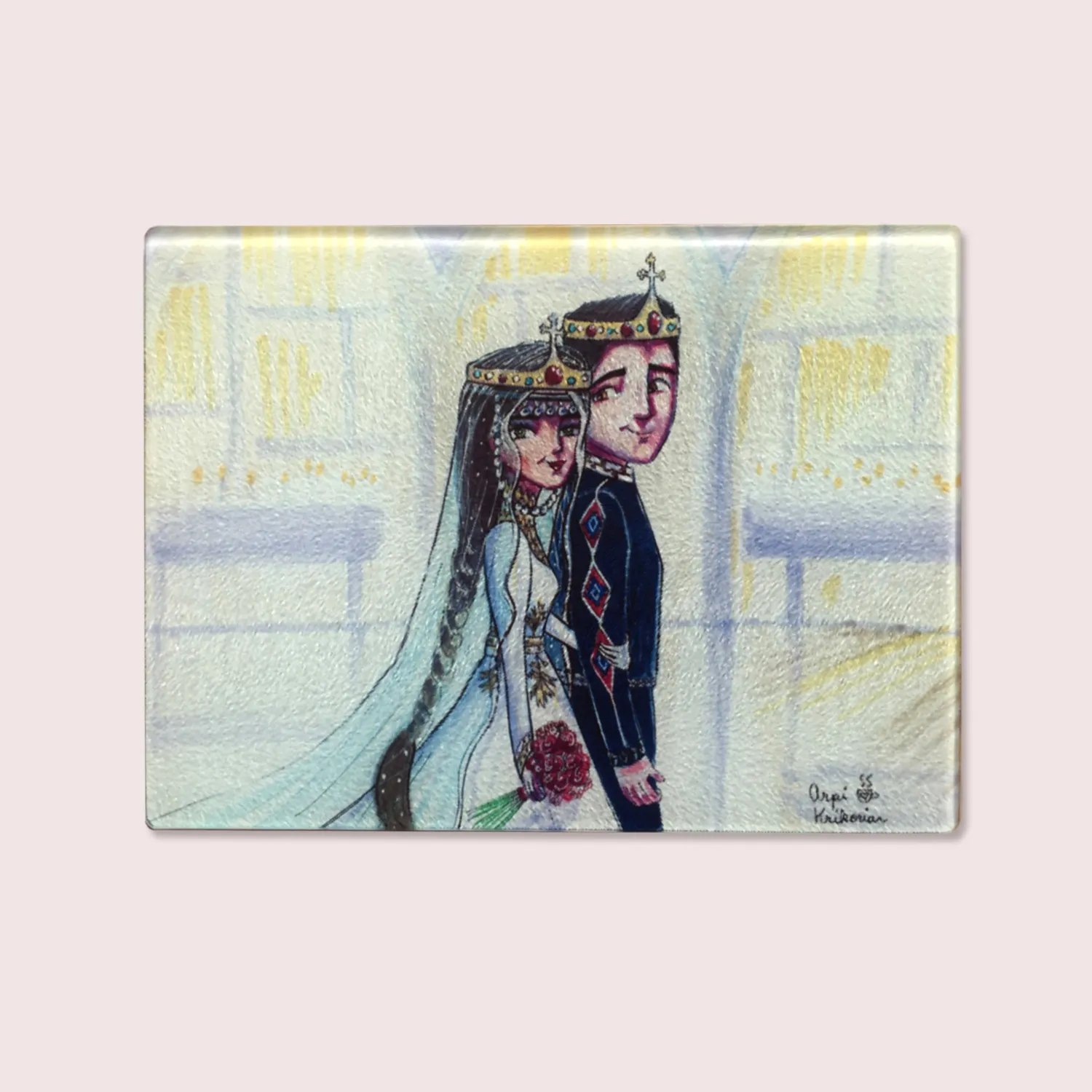 Bride and Groom Cutting Board